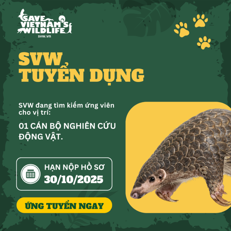 Read more about the article SVW Tuyển dụng vị trí: Cán bộ Nghiên cứu Động vật.